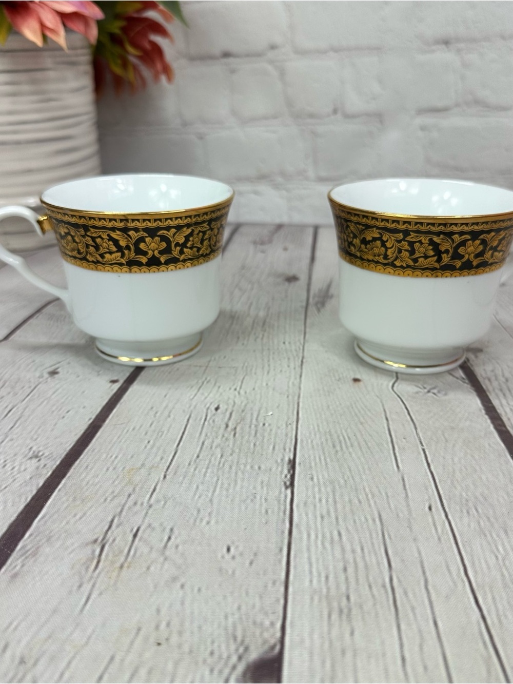 vtg Yu Feng made in jingdezhen china Classic White Porcelain Teacup 2pc